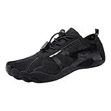 Feizikaw Herren Schnürstiefeletten Paar Sportschuhe Outdoor Waten rutschfeste Strandschuhe Tauchschuhe Schwimmen Reiten Fitness Plus Größe Fünf-Finger-Schuhe (Black,45)