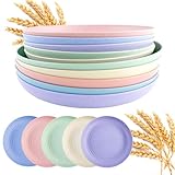 WATUNID 10 Stück Speiseteller Set, 23 25cm Unzerbrechlich Plastikteller Mehrweg Camping Teller aus Kunststoff, Leichte Abendessen Teller Picknick Geschirr Tief, Kunststoffteller für Salat, Kuchen