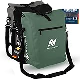 AVENTOURES® [TESTSIEGER] 4in1 Fahrradtasche für Gepäckträger 25L | Wasserdicht Reflektierend | PVC Frei | Gepäckträgertasche Rucksack Umhängetasche Tragetasche | Gepäck Tasche fürs Fahrrad Grün (Mint)