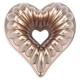 BYZCYSG Herzform Backform, Aluminium Herzform Kuchenform Antihaft-Backform Spülmaschinengeeignet 3D Charlotte Kuchenform für Geburtstag Hochzeit Weihnachten, 25 cm (10 Zoll)