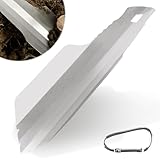 TOATELU Gartenschaufel Titan, Mini Camping Schaufel, Tragbare Campingschaufel, Titan Schaufel Camping Gadgets, Ultraleicht Gezackte Schaufel für Outdoor, Gartenbau, Camping(Silber)
