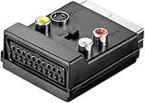 CABLEPELADO Scart Adapter Mit Eingangs-/Ausgangswahlschalter, Umschaltbar, Konverter Männlich Auf Weiblich, 2 x RCA Audio, 1 x RCA Video, 1 x S-Video