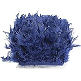 ISAKEN 5M Truthahnfedern Türkei Federn Breit DIY Türkei Federn Satinband Band Fransen Straußenfedern Borte Nähen Truthahnfeder für Straußenfeder Handwerk Kostüme Dekoration