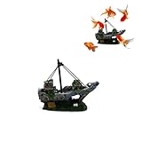 Niaciswe Schiffswrack Piratenschiff, Aquarium Deko Schiff, Aquarium Schiffswrack Dekorationen, Aquarium Schiffswrack Ornament, Versunkene Schiff Ornament, Versunkene Schiffs Landschaftsbau Dekoration