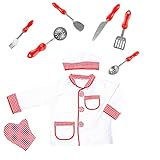 Guangcailun Koch Kostüm Anzug Kinder Cosplay Kits Kinderküchenzubehör für Mädchen
