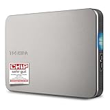 Toshiba Canvio Flex 1TB - tragbare Externe 2,5''-Festplatte (HDD) für Mac, Windows PC, Smartphone und Tablet, kompatibel mit den meisten USB-C- und USB-A-Geräten, warmes Silber (HDTX210ESCAA)
