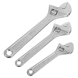 Veemoon 3 Stück Teiliges Verstellbares Rollgabelschlüssel Kohlenstoffstahl mit Großem Öffnungsbereich Rutschfestem Ergonomischem Griff Langlebig und Vielseitig für Auto- Rohrleitungs