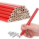 TXXATX Zimmermannsbleistift 25 Stück Bleistift Baustelle 175 mm Oval Baubleistift Rot Zimmermann Baustift Maurerbleistift für Tischlerei Baustellen Markierungswerkzeug Unterstreichen