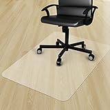 Azadx Bürostuhl Unterlage für Hartböden 90 x 120 cm, Klar Bodenschutzmatte für Schreibtischstuhl, Stuhlunterlage Kratzfest für Laminat, Parkett