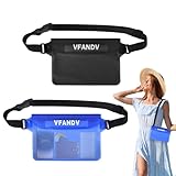 VFANDV wasserdichte Tasche Beutel Bauchtasche, 2 Stück Wasserdichter Beutel Touchscreen Unterstützt Bauchtasche Wasserdicht für Strand, Wassersport, Schwimmbad