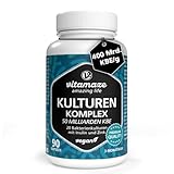 Kulturen Komplex hochdosiert mit 50 Mrd. KBE in 1 Kapsel, 20 Bakterienkulturen für den Darmflora Aufbau mit Inulin und Zink, 90 vegane & magensaftresistente Kapseln für 3 Monate