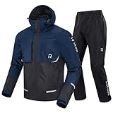 RIDEIRON Motorrad Regenkombi Herren 2-Teiler – Wasserdicht 10.000 mm, Atmungsaktiv, Reflektierend, Leicht und Kompakt, Perfekt für Motorrad- und Fahrradfahrer