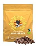 AFRO COFFEE Mild & Aromatic I 250g Premium Bio Kaffeebohnen Fairtrade I Arabica & Robusta Kaffee ganze Bohnen I Bohnenkaffee aus Ostafrika mit blumiger Note I handgepflückt, mittel geröstet, säurearm