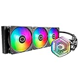 Cooler Master MasterLiquid Atmos 360 Black CPU-Wasserkühler – AIO-Wasserkühlung, Doppelkammerpumpe, vorinstallierte Sickleflow 120 Edge-Lüfter, adressierbares Gen 2 RGB, LGA1700- & AM5 – Schwarz