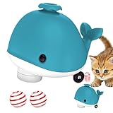 Besreey Elektrische Wal -Ballspielzeug, Walspielzeug, Cartoon Wal Levitation Ball Spielzeug, Haustierbedarf, Flexible und Musikfunktion, Kühllüfter, Blowing -Spiele für Katzenkätzchen ausbalancieren