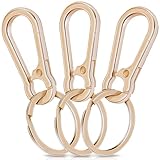 3 Stück Karabiner Schlüsselanhänger, Karabinerhaken Klein Metall Schlüsselkarabiner Carabiner, Schlüsselring mit Karabiner für Aufhängen im Rucksack, Autoschlüssel (Gold)