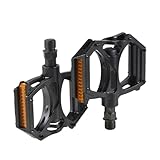 LXLAEOANG Fahrrad Pedale Ultraleicht Aluminium Legierung Pedale Mountain Road Bike Doppel DU Lager Fahrrad Pedal Fahrrad Teile(1pair M195 Black)