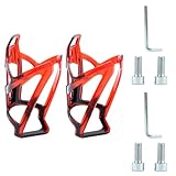 2er-Pack Fahrrad-Flaschenhalter, Sport-Fahrrad-Flaschenhalter, Outdoor-Fahrrad-Flaschenhalter, Leichter Fahrrad-Flaschenhalter mit Schrauben für Rennräder und Mountainbikes (Rot)