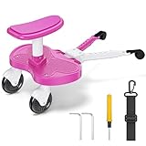 Buggy Board mit Sitz, trittbrett für kinderwagen universal, Kompatibel mit Den Meisten Kinderwagen, Buggy Board für Kinder Von 2-6 Jahren, mit Einer Maximalen Belastung Von 25kg (Rosa)
