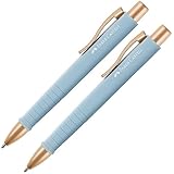 FABER-CASTELL 205093 - Kugelschreiber Poly Ball sky blue, 2 Stück, mit auswechselbarer XB Mine, dokumentenecht