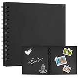 Scrapbook Fotoalbum zum Selbstgestalten 18 x 18 cm, DIY Scrapbook Fotobuch zum Einkleben Handgefertigte, Spiral Fotobuch mit 40 Weißen Seiten, für Hochzeit, Abschluss, Geburtstags, Hochzeitstags