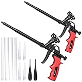 Schaumpistole, Preciva Bauschaumpistole Bauschaum Pistole PU Schaumpistole Expanding Foam Gun Dosierpistole aus Metall (zwei rote)