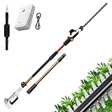 Litheli Teleskop Heckenschere Akku 20 V mit Fixed Teleskopstange,6-Fach Verstellbarer Teleskopstiel bis 3,40 Meter Höhe,42 cm Schnittlänge,mit einen 10000mAh Akku