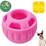 Qosigote Leckball Hund, Befüllbares Hundespielzeug, Wiederverwendbar Schleckball Hund, Stresslinderung, Fördert Die Mundhygiene, Eignet Sich Für Kleine Welpen, Mittelgroße Oder Ältere Hunde (Rosa*1)