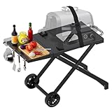 WELL GRILL Ständer Faltbarer Grillständer für Ninja Woodfire OG700 Series, BBQ Grilltisch Grillwagen mit Beistelltisch für Ninja Zubehör Elektrogrill OG701EU CI100EU CB350EU