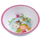HABA Kinderschüssel Vicki & Pirli – Praktische Melamin-Schüssel – Rutschfest – Spülmaschinengeeignet – Ab 12 Monaten – 1300384001