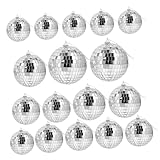 DIKACA Ballschmuck Dekorationen Reflektierende Disco Kugel Weihnachtliche Spiegelkugel Urlaub Spiegelkugeln Ornament Hängende Dekoration Christbaumkugeln zum Aufhängen Hängende Discokugel
