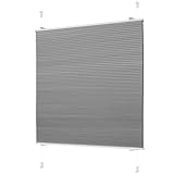 Verdunklungsplissee wabenplissee ohne Bohren Weiß-Grau 65 x 130 cm plissee zum kleben Thermo Sicht- und Sonnenschutz