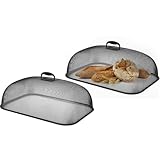 TINMAGI 2Stücke Netz-Abdeckung für Lebensmittel,Eisen Fliegenhaube Lebensmittel Abdeckhaube Metall Speiseschirm für Obst, Essen, Picknick, Hält Fliegen Käfer,47cm