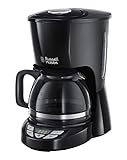 Russell Hobbs Kaffeemaschine [Digitaler Timer, Brausekopf für optimale Extraktion&Aroma] Textures+ (max 10 Tassen, 1,25l Glaskanne, Warmhalteplatte, Tropf-Stopp) Filterkaffeemaschine 22620-56