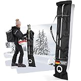 Otaro Skitasche Premium (Für 1 Paar Ski & Skistöcke) - Skisack für Ski & Skistöcke| Ski Bag mit abnehmbaren Schultergurt | Ski, Schi, Ski