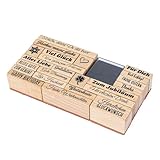 Ideen mit Herz Stempel-Set | Anlässe | 24-teilig | 23 Stempel mit Schriftzügen und Motiven, 1 Stempelkissen schwarz | Handlettering | für Scrapbooking, Basteln, DIY, Grußkartengestaltung