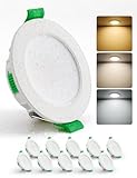 HOMEOW LED Einbaustrahler 230V 55mm – 68mm Lochmaß, 4W LED Spot Warmweiß Neutralweiß Kaltweiß, Einbauleuchten Deckenspot Einbau Ultra Flach IP44 für Bad, 10er Set