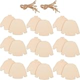 PLAFOPE Unfertige Holz Weihnachtsanhänger Satz mit Graffiti Motiv Blanko Holzscheiben für Selbstgemacht Weihnachtsdekoration Inkl Kordeln für Baum Fenster