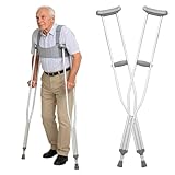 2 Stück Achselkrücken aus Aluminium – höhenverstellbare Unterarmgehstützen mit 9 Stufen, weichem Achselpolster & EVA-Griff – geeignet für Erwachsene, Jugendliche, nach Operationen, bei Behinderung ode