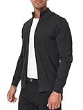 Indicode Herren Lau Strickjacke mit Stehkragen aus 80% Baumwolle | Cardigan für Männer Charcoal Mix, L