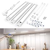 wobsion LED Unterbauleuchte Küche Dimmbar mit Berührungsloser Sensor,Kaltweiß Unterbau Lichtleiste für Unterschrank Beleuchtung,6000k Ultra Dünn Lampe für Küchenschrank,Werkbank,30 CM×3PCS,840LM