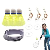 Huvqianu Suspending Badminton Aid, Elastic Training Equipment, 3.23x2.56in, Badminton Rebounder Kit, Adjustable Tension Control, Solo Practice for Drills, Speed