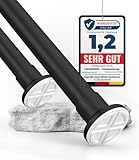 MEISENBERG Gardinenstange ohne Bohren - Matt Schwarz, Ø 25 mm - Teleskopstange Vorhang - Duschstange zum Klemmen - Spannstange für Gardinen, Bäder und Balkon (70-120cm)