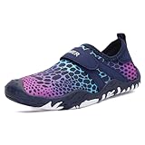 ELAPHURUS Kinder Barfußschuhe Jungen Barfussschuhe Schnell Trocknend Unisex Badeschuhe für Jungen Mädchen,SchwarzViolett,33 EU