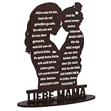 BETESSIN Mutter Tochter Geschenk - Liebe Mama Holzschild mit Basis - Geschenke für Mama von Tochter - Muttertagsgeschenk & Geburtstagsgeschenk für Mama