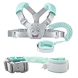 Laufgurt für Kleinkinder, Kinder-Laufgeschirr, 3-in-1-Set, Sicherheits- Handgelenkmanschette mit Schloss + Rucksack + 1,5 m Gummigurt