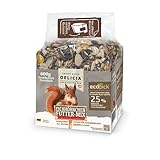 DELICIA® Eichhörnchen FutterMix (600g) · Eichhörnchen Futter mit Nüssen, Früchten & Kernen · Ganzjahresfutter für Winter & Sommer · Streufutter für Nagetiere · 100% Natürlich