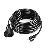 XMTECH Verlängerungskabel Außen mit Schutzkappe 20M Kabelverlängerungen Verlängerung Stromkabel Steckdosenverlängerung Stromverlängerungskabel Eurostecker Extension Cords für Innen & Außen IP44
