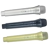 Parliky 3 Stück Teiliges Mikrofon Leichte Kunststoff Mikrofone in Schwarz Gold Silber Realistische Party Requisiten für Rollenspiele und Karaoke Kindergeburtstag