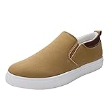 IQYU Fitness Walkingschuhe Fur Manner,Joggingschuhe Herren,Herren Volltonfarbe Flacher Schuhe,Hallen Herren Sportschuhe,Sneaker Without Tying Shoelace For Men,Fitnessschuhe，Arbeitsturnschuhe